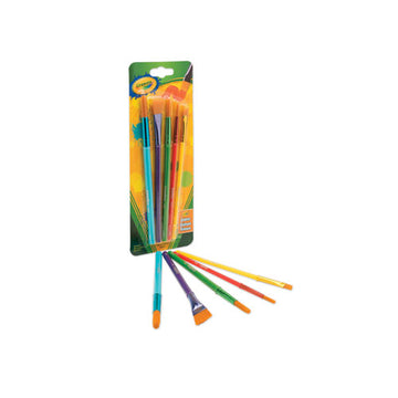 Crayola® Arts And Craft Brush Set, Assorted Sizes, Natural Hair, Angled, Flat, Round, 5-set freeshipping - TVN Wholesale